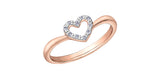 ROSE GOLD HEART RING W/DIA