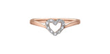 ROSE GOLD HEART RING W/DIA