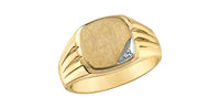 MEN'S GOLD RING W/DIAMOND