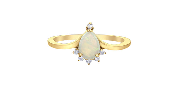 OPAL AND DIAMONDS RING