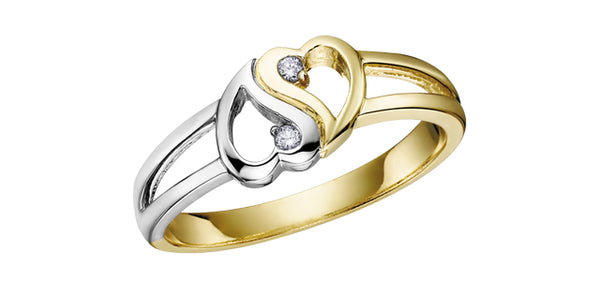 HEART RING WITH DIAMONDS