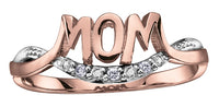 MOM RING WITH DIAMONDS ROSE GOLD