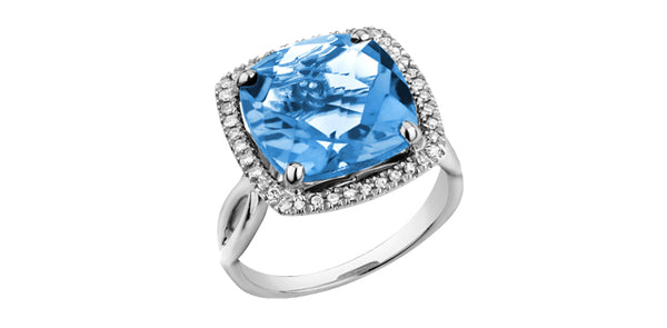BLUE TOPAZ WITH DIAMONDS